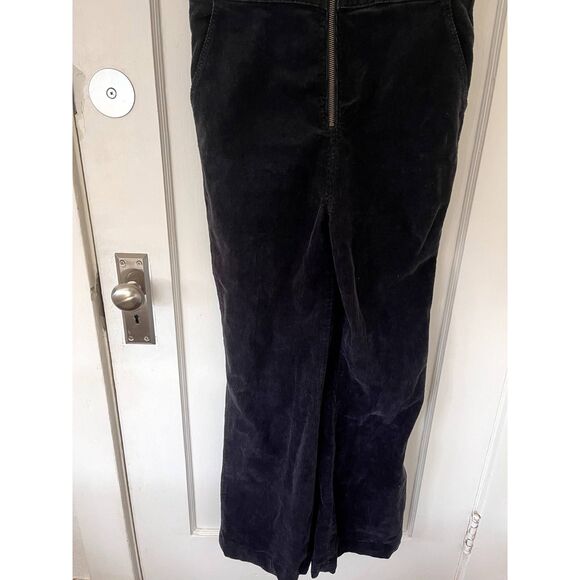 Womens Rolla's Corduroy Flare Leg High Waisted Overalls Size 32 Aussie 14 Black - Picture 9 of 12